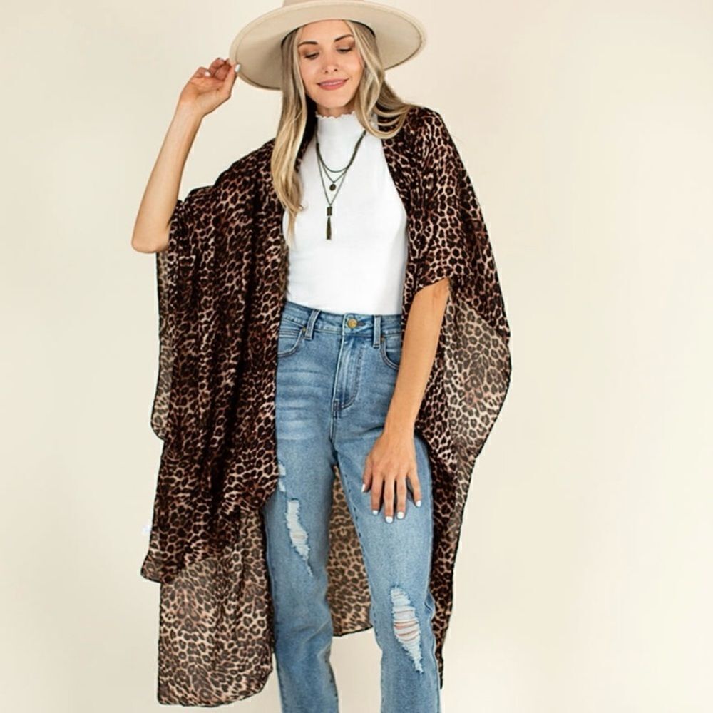 Joyfolie leopard print duster One Size